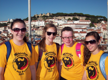 A view of Lisbon from atop the elevator.