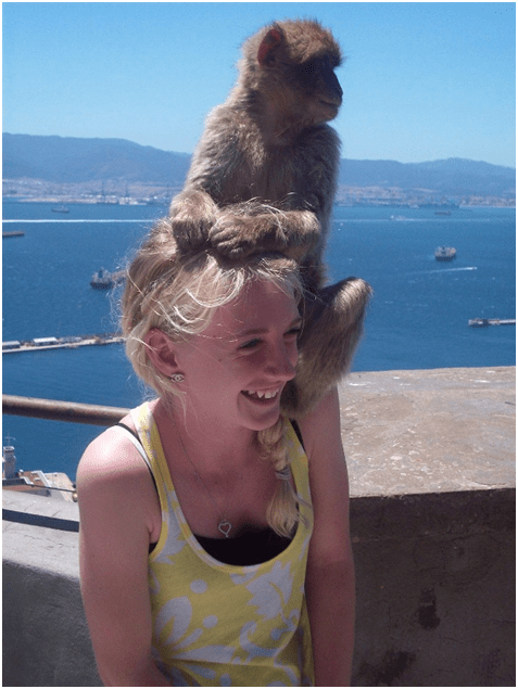 This photo was taken on TAP’s Spain/Portugal trip; however, this picture was taken in Gibraltar. I think this took all TAP  travelers by surprise – this doesn’t even happen at the zoo! Needless to say this trip had a ton of bizarre experiences! Rock of Gibraltar, Gibraltar.