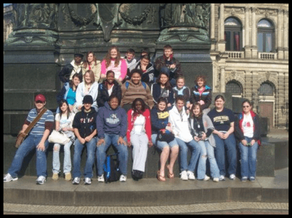 The first group of TAP students outside Semper Opera House in Dresden, Germany.