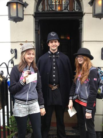 Outside 221b Baker Street, you could dress up like Holmes and Watson.  